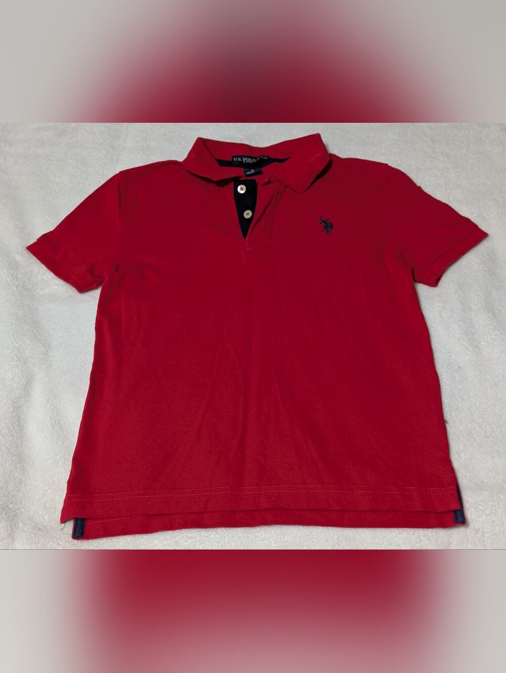 U.S. Polo Assn. Boy's Classic Short Sleeve Pique Polo Shirt (Red, Size Medium 8)